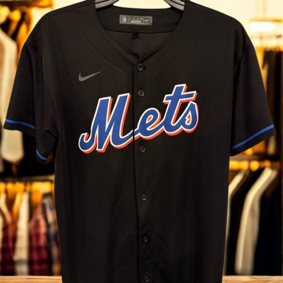 Mets #12 Francisco Lindor Black Nike Jersey Youth XL (18/20) - Picture 1 of 4